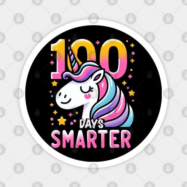 100 days smarter, adorable unicorn Magnet by ANSAN